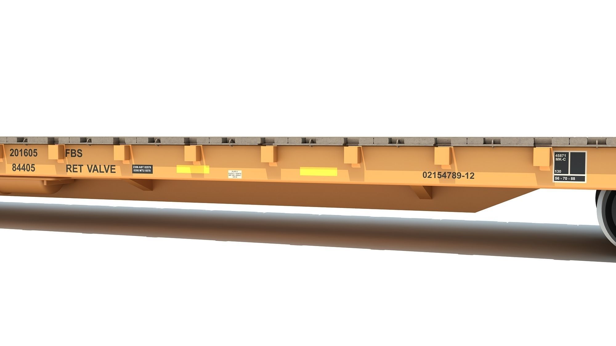 Flat Railroad Car 3D model_9