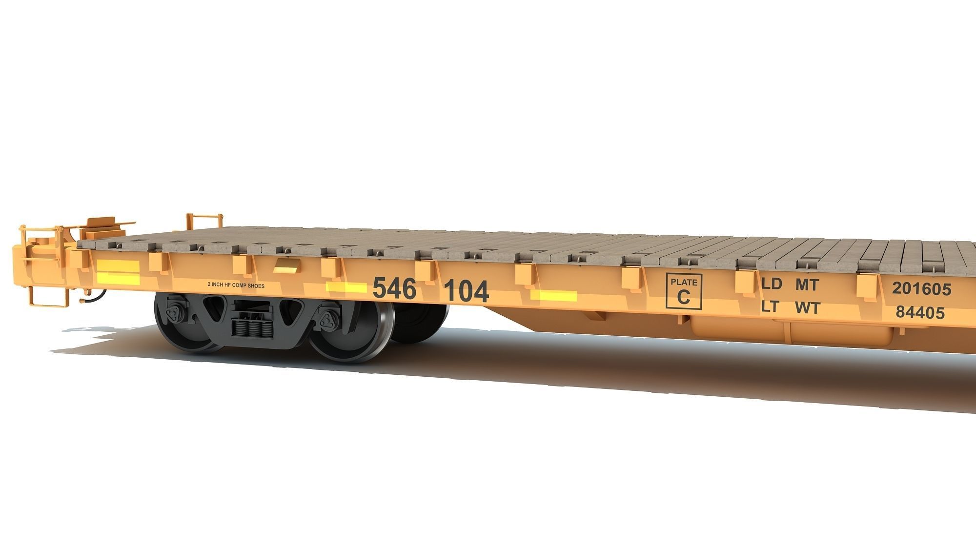 Flat Railroad Car 3D model_10