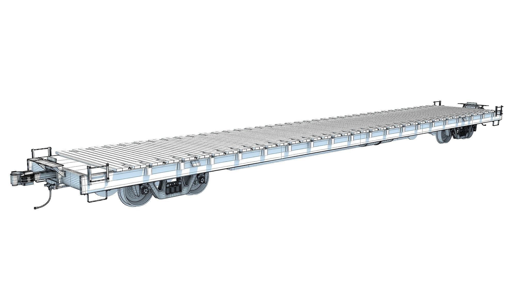 Flat Railroad Car 3D model_13