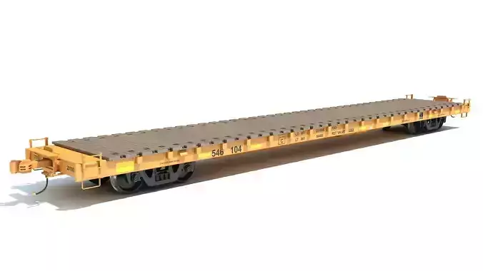 Flat Railroad Car 3D model