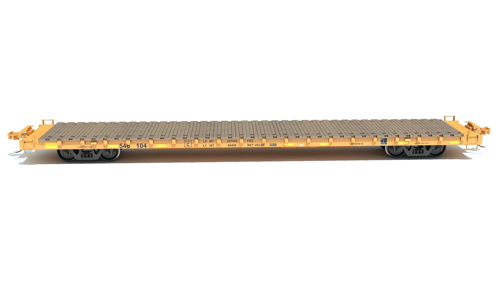 Flat Railroad Car 3D model_1