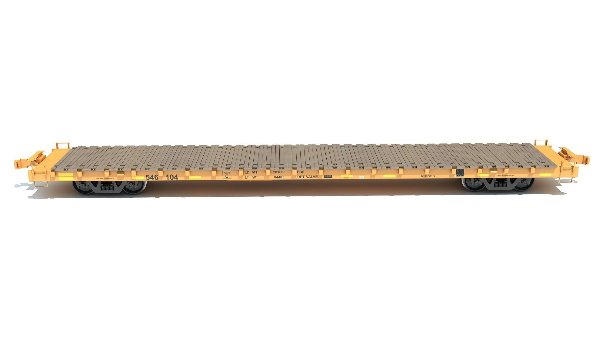 Flat Railroad Car 3D model_6