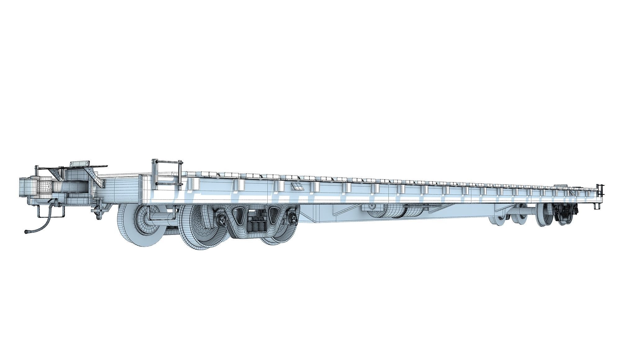 Flat Railroad Car 3D model_15