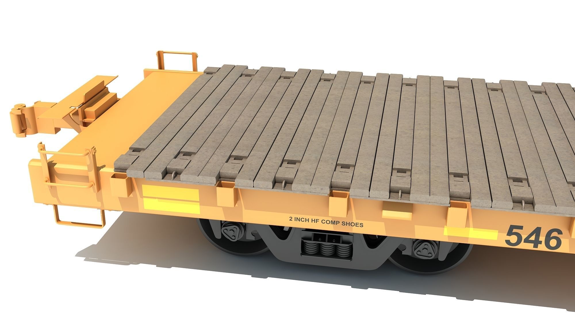 Flat Railroad Car 3D model_11