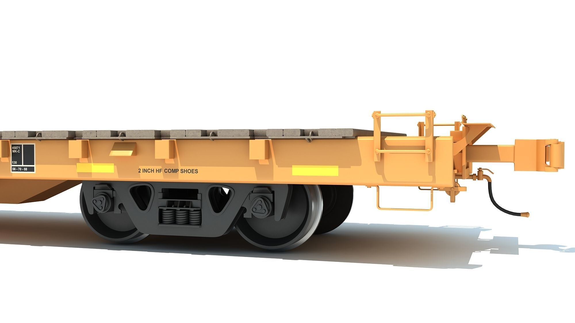 Flat Railroad Car 3D model_8