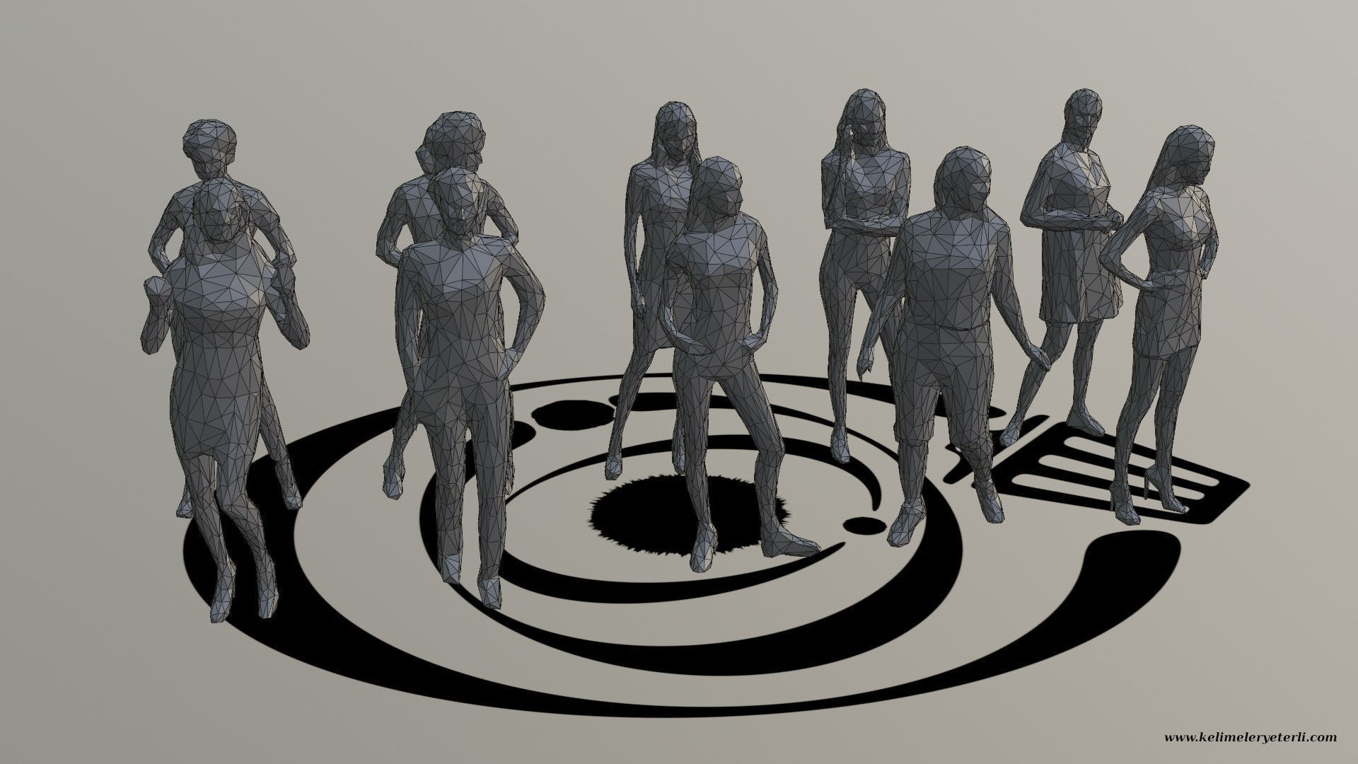 Low Poly People Pack 008 - 10 Pieces R 3D Model Collection_2