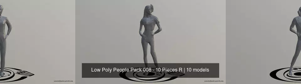 Low Poly People Pack 008 - 10 Pieces R 3D Model Collection_1