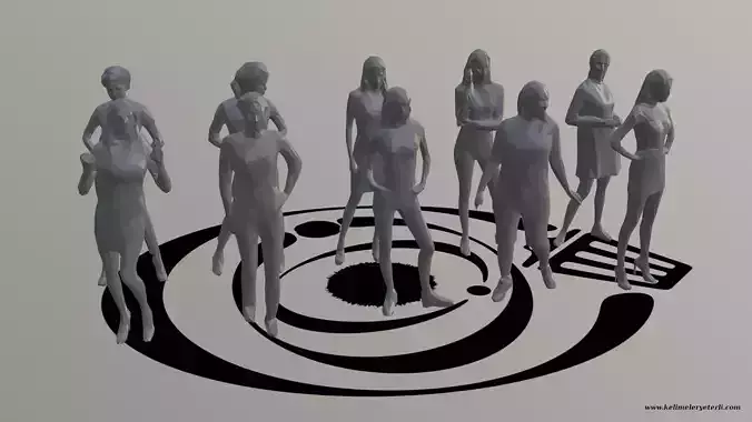 Low Poly People Pack 008 - 10 Pieces R 3D Model Collection