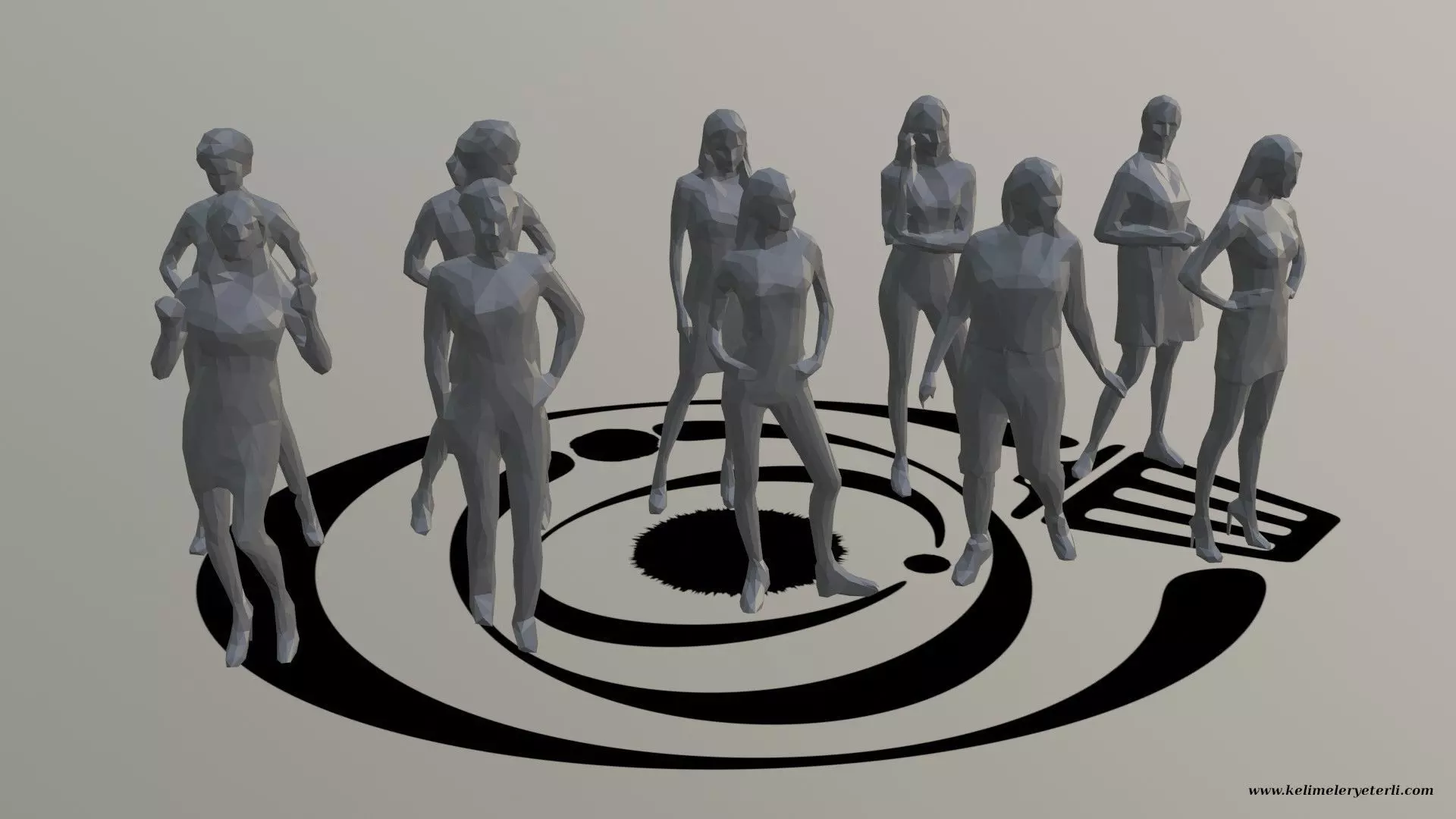 Low Poly People Pack 008 - 10 Pieces R 3D Model Collection_0