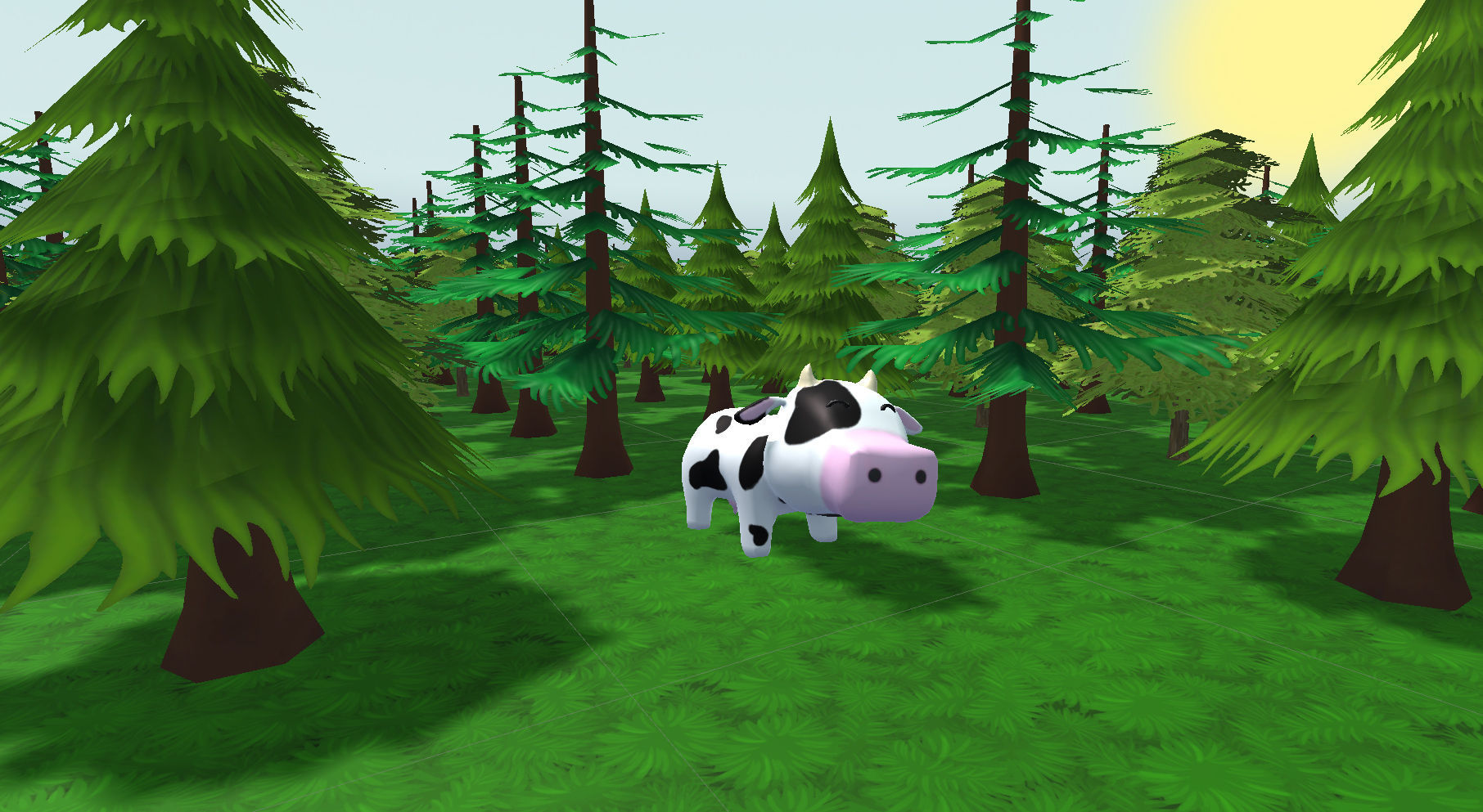 Cow - cartoon style Low-poly 3D model_4