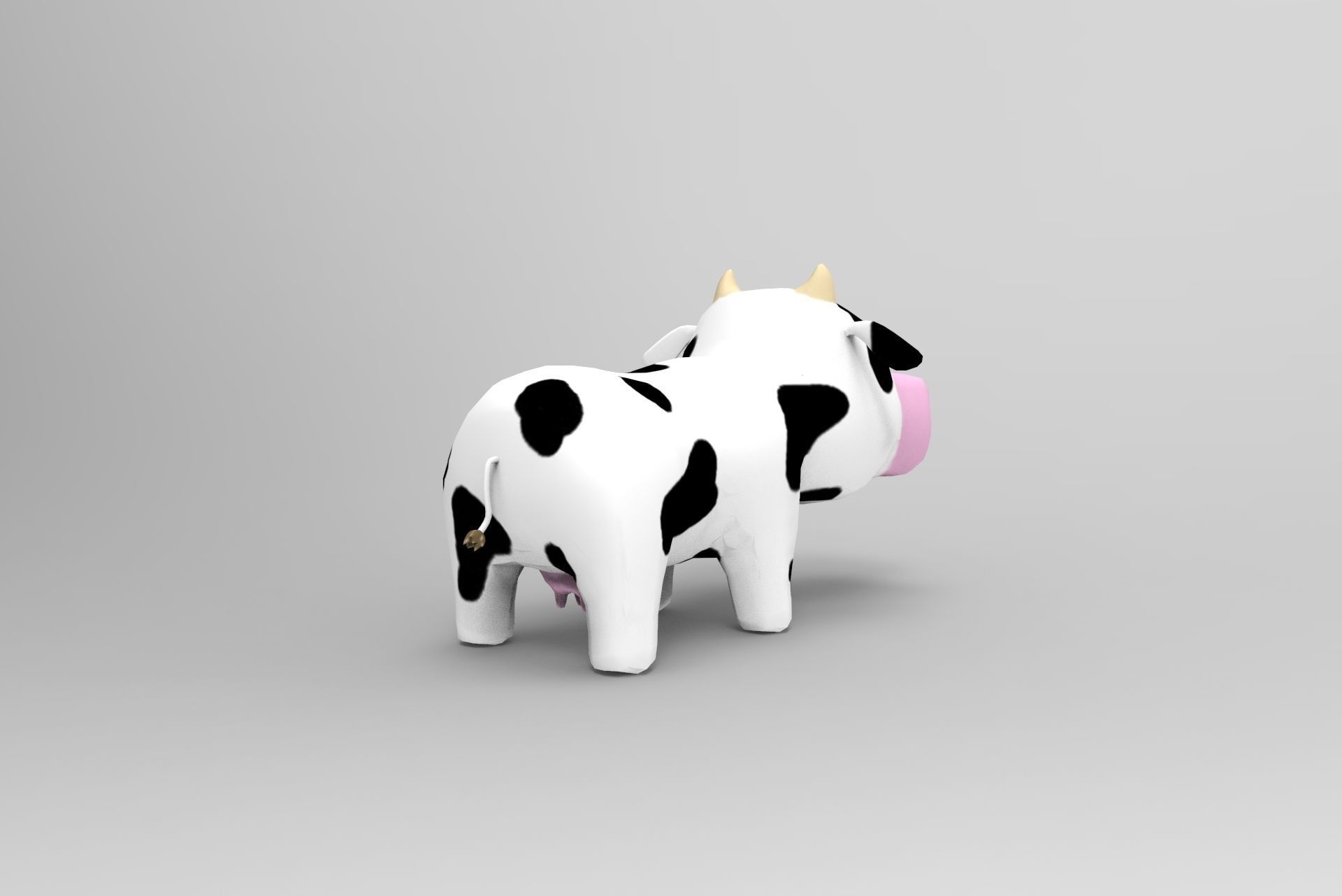 Cow - cartoon style Low-poly 3D model_2