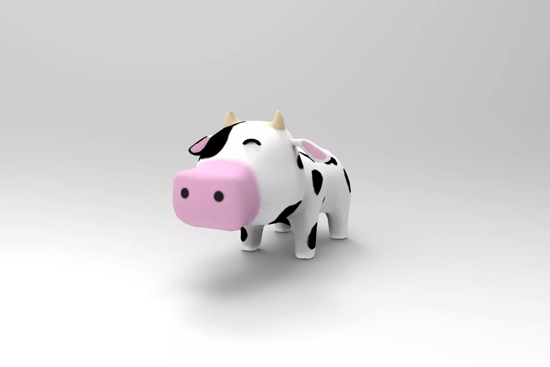 Cow - cartoon style Low-poly 3D model_0