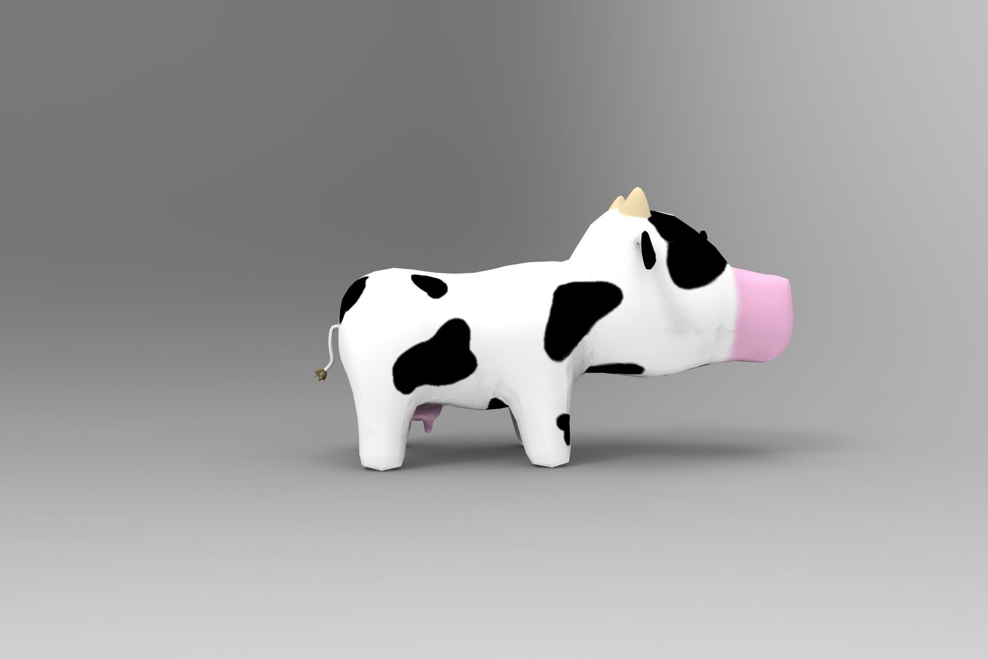 Cow - cartoon style Low-poly 3D model_3