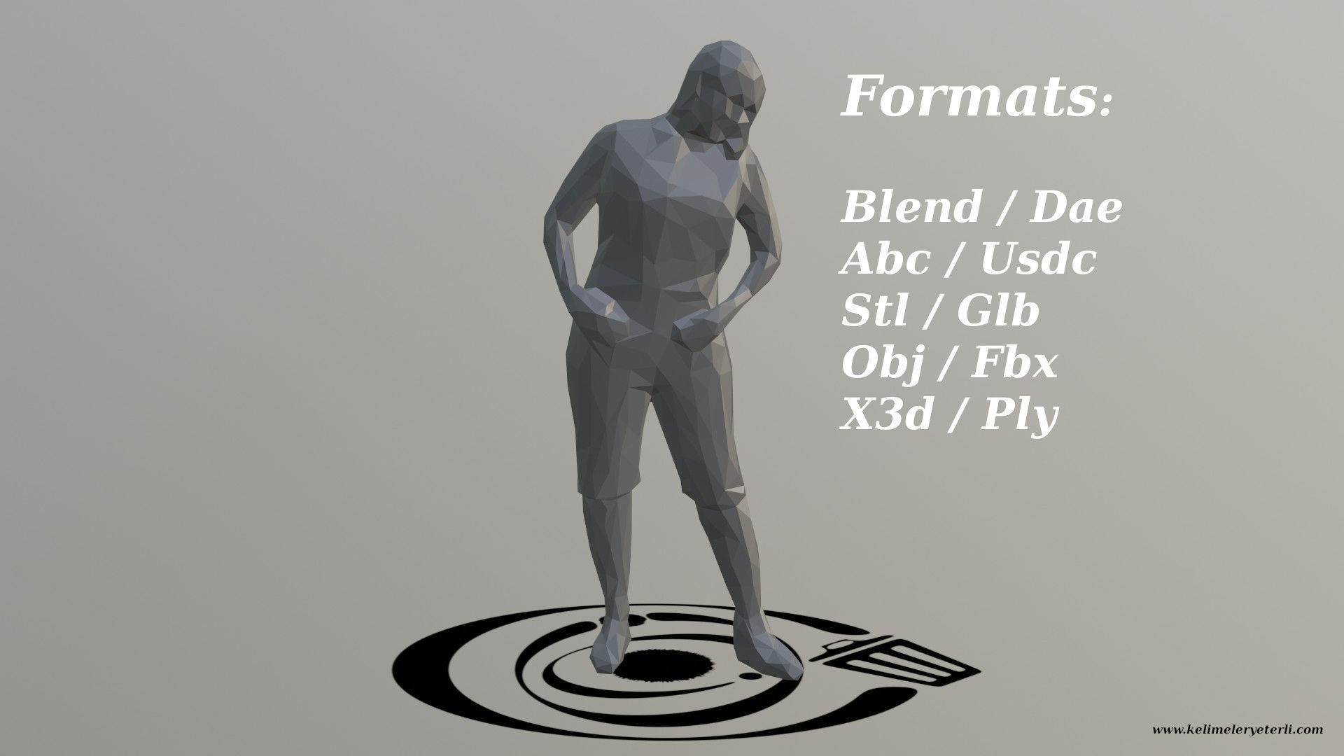 Human 090 LP R Low-poly 3D model_2