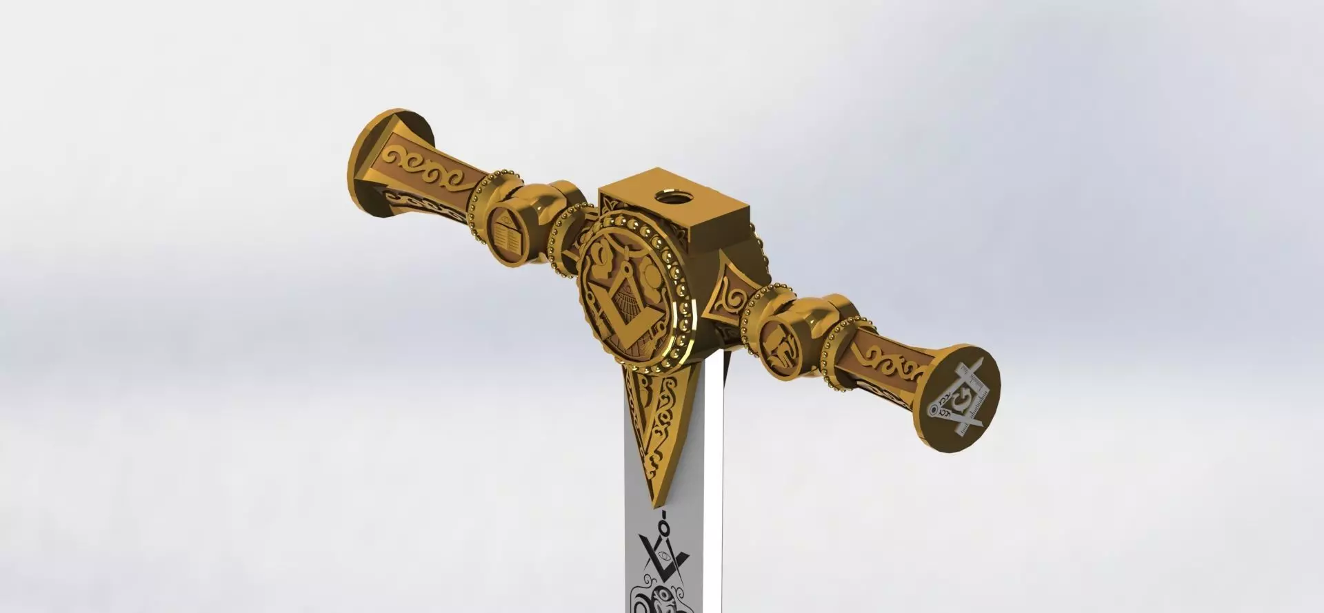 Masonic Ceremonial Sword - Ready 3D Printing - 3D print model_0