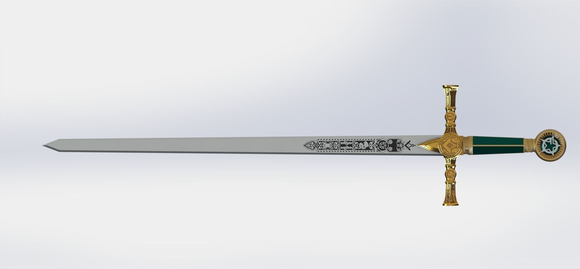 Masonic Ceremonial Sword - Ready 3D Printing - 3D print model_5