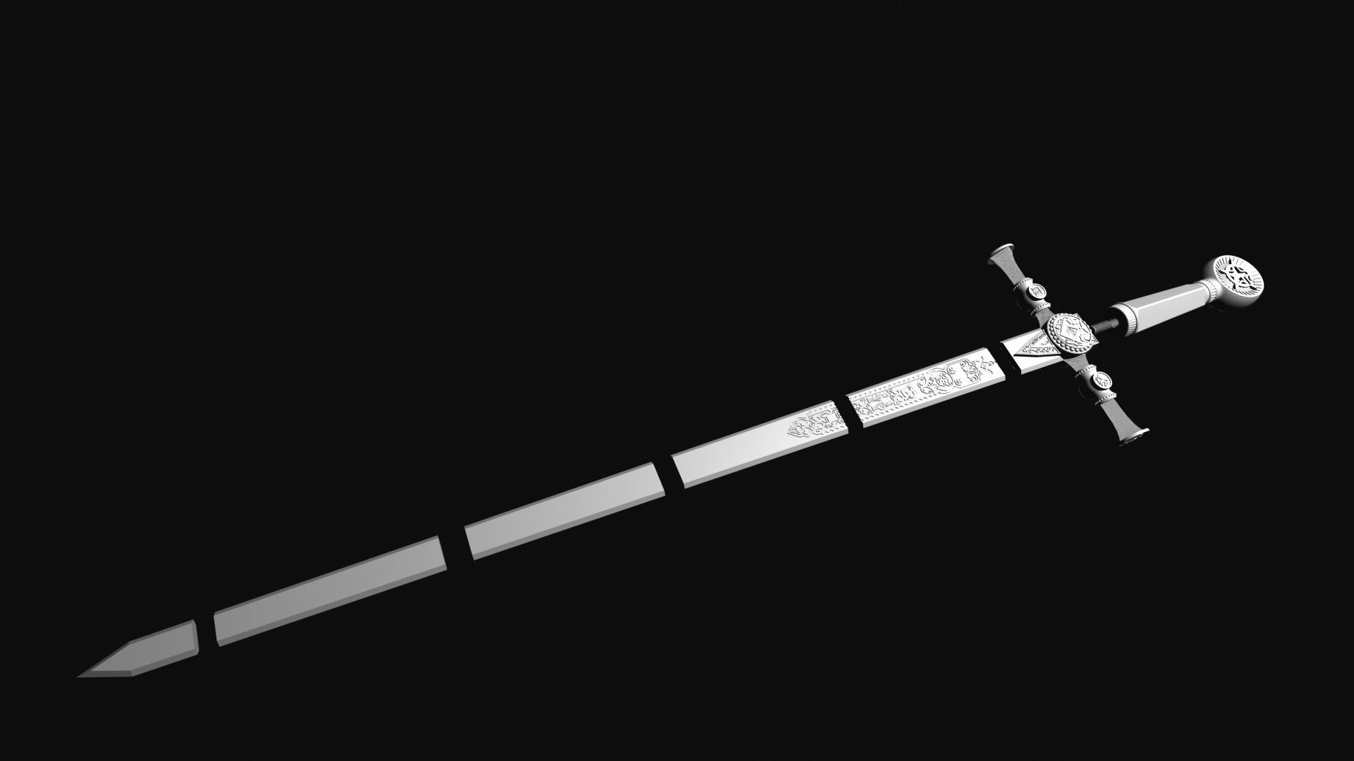 Masonic Ceremonial Sword - Ready 3D Printing - 3D print model_26