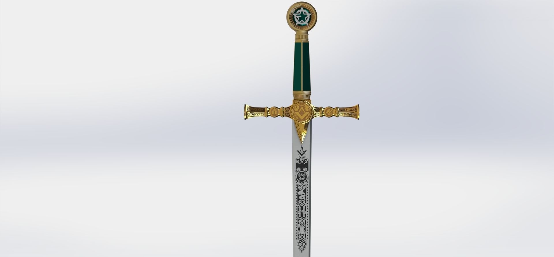 Masonic Ceremonial Sword - Ready 3D Printing - 3D print model_4