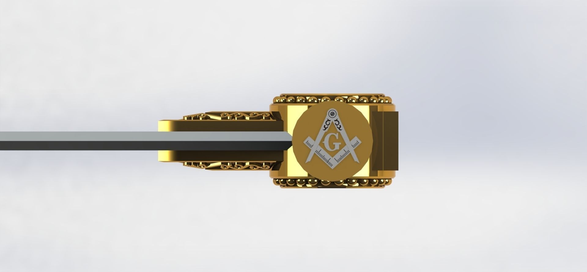 Masonic Ceremonial Sword - Ready 3D Printing - 3D print model_18