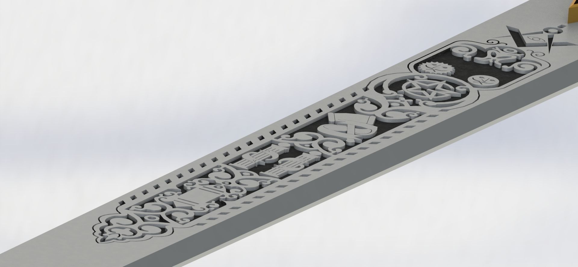 Masonic Ceremonial Sword - Ready 3D Printing - 3D print model_10