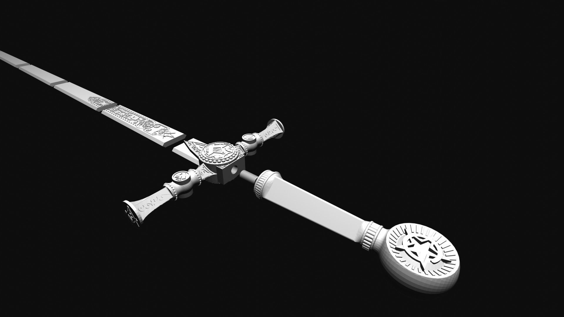 Masonic Ceremonial Sword - Ready 3D Printing - 3D print model_24