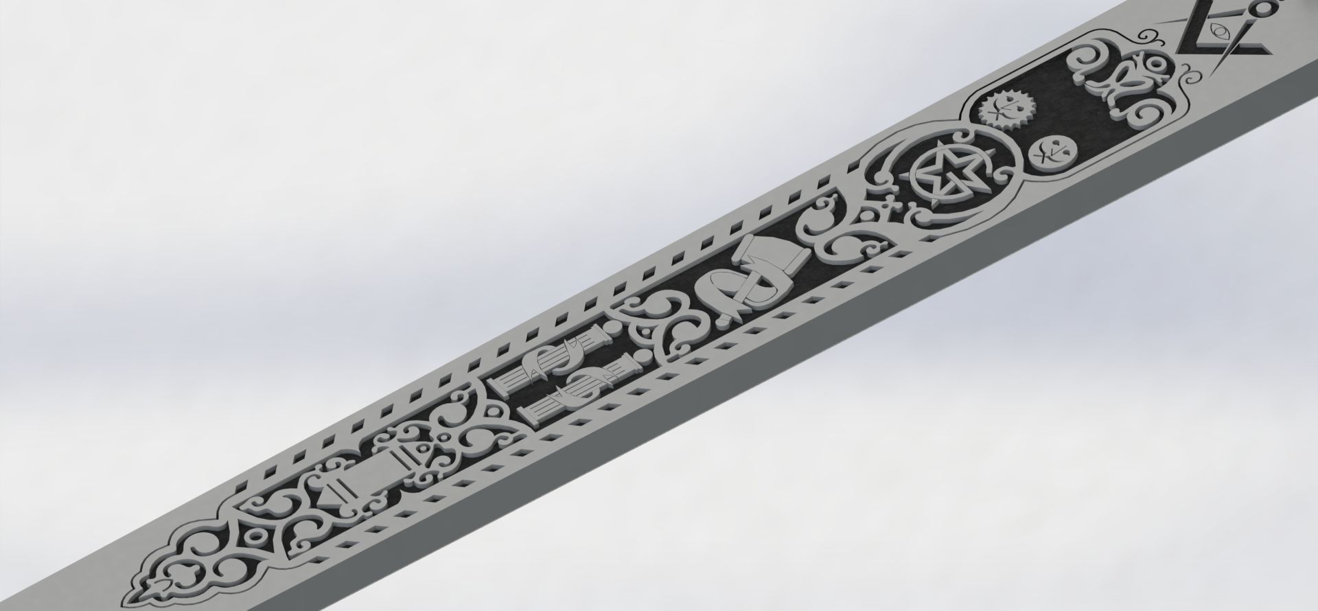 Masonic Ceremonial Sword - Ready 3D Printing - 3D print model_11