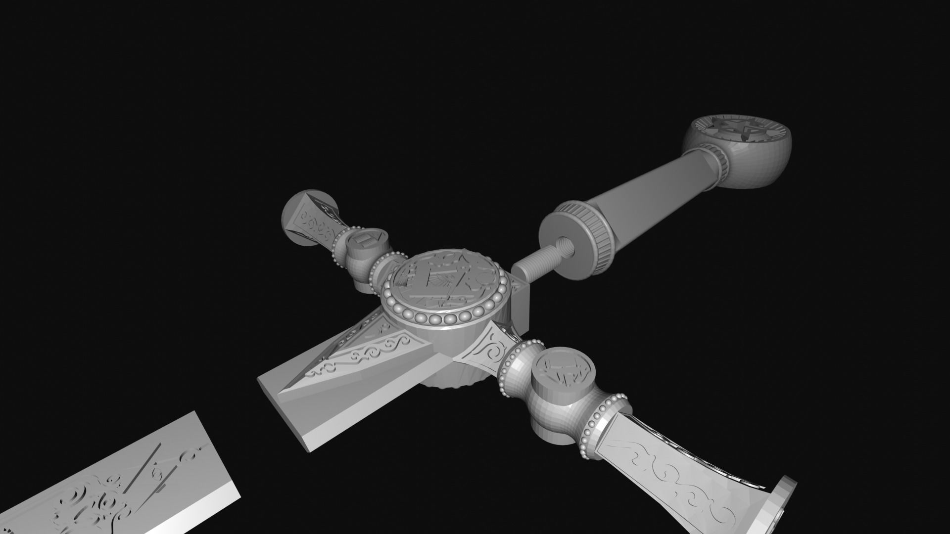 Masonic Ceremonial Sword - Ready 3D Printing - 3D print model_23