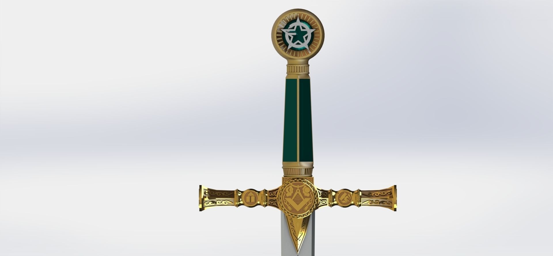 Masonic Ceremonial Sword - Ready 3D Printing - 3D print model_6