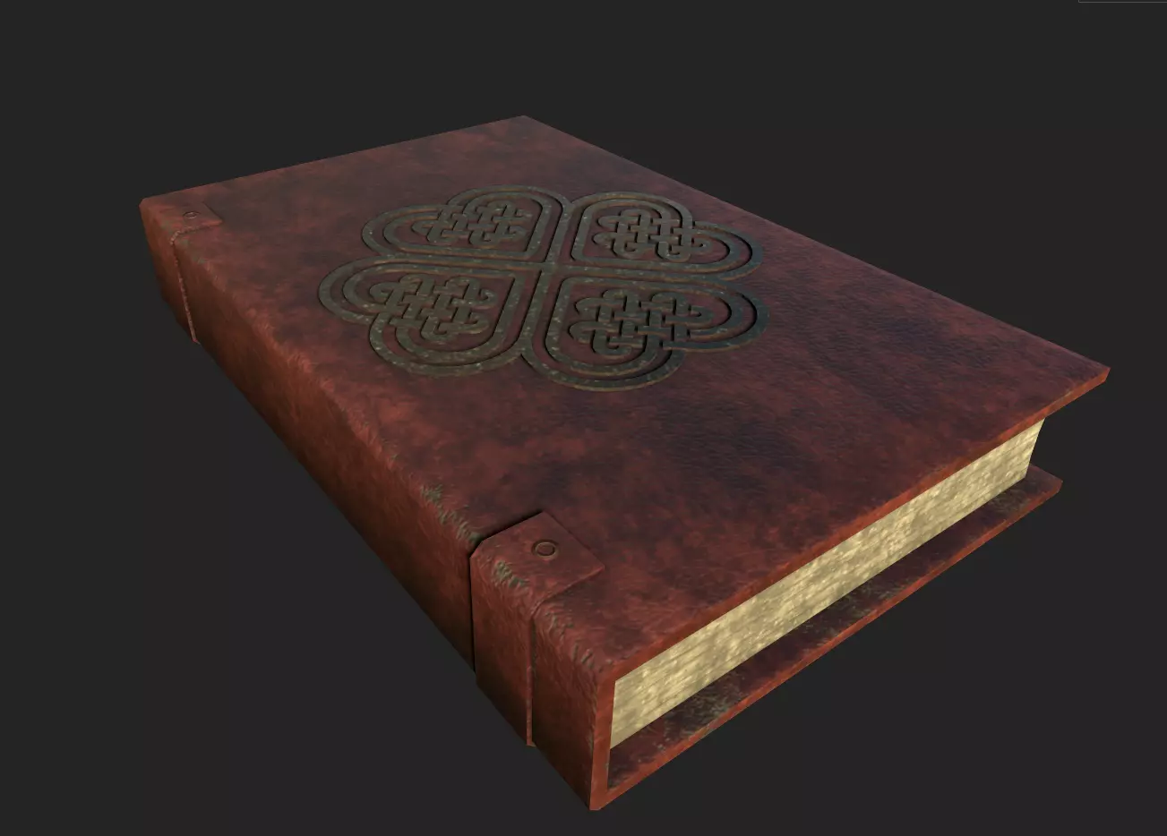 Celtic Medieval Book Low-poly 3D model_0