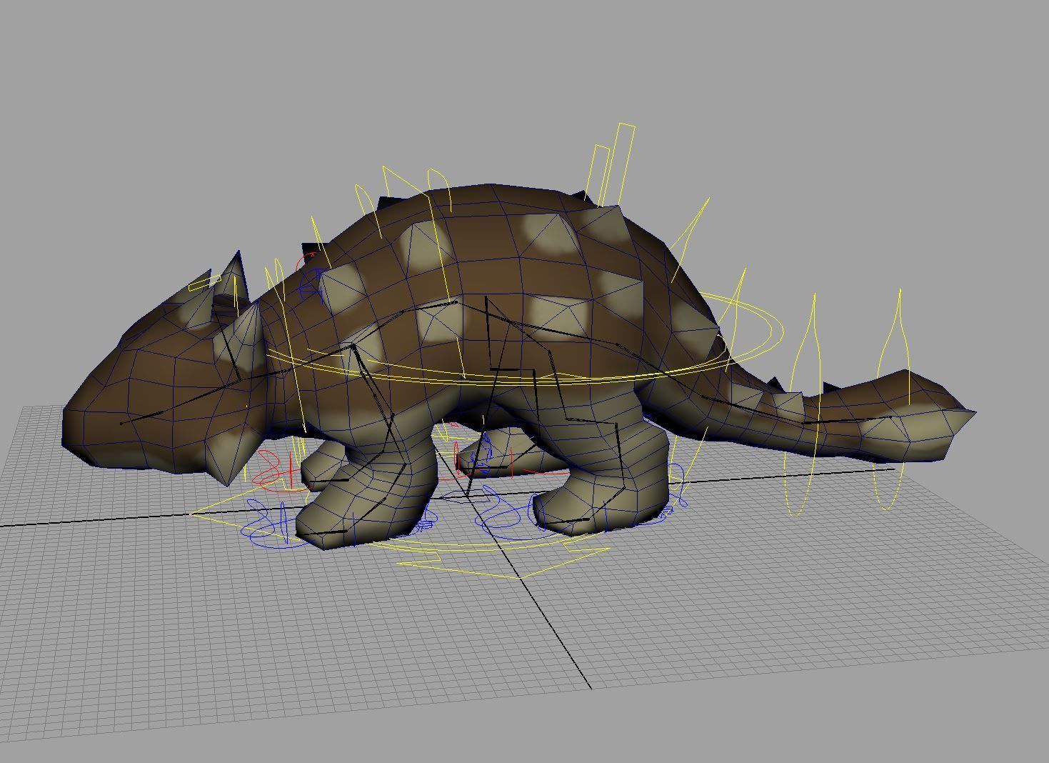 Low Poly - Ankylosaurus Rig Free low-poly 3D model_2