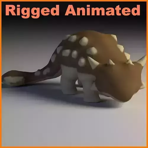 Low Poly - Ankylosaurus Rig