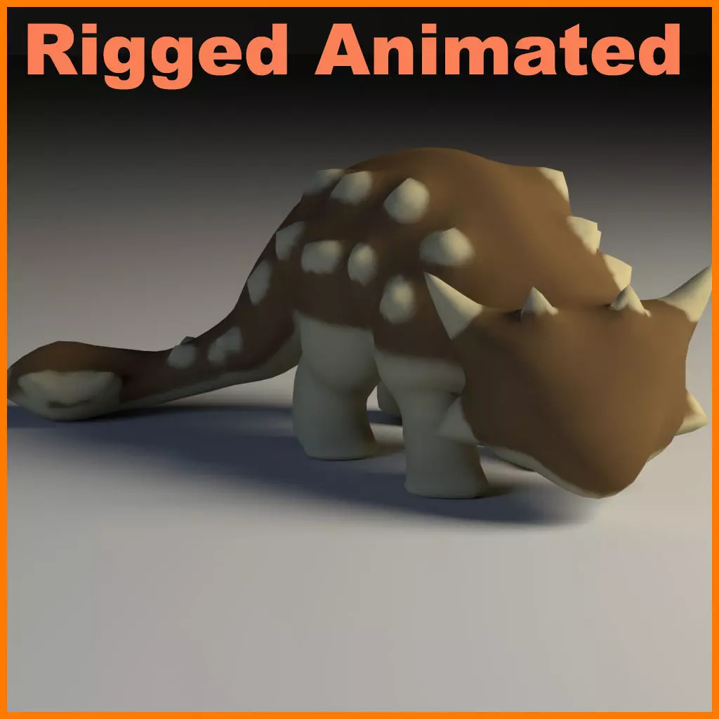 Low Poly - Ankylosaurus Rig Free low-poly 3D model_0