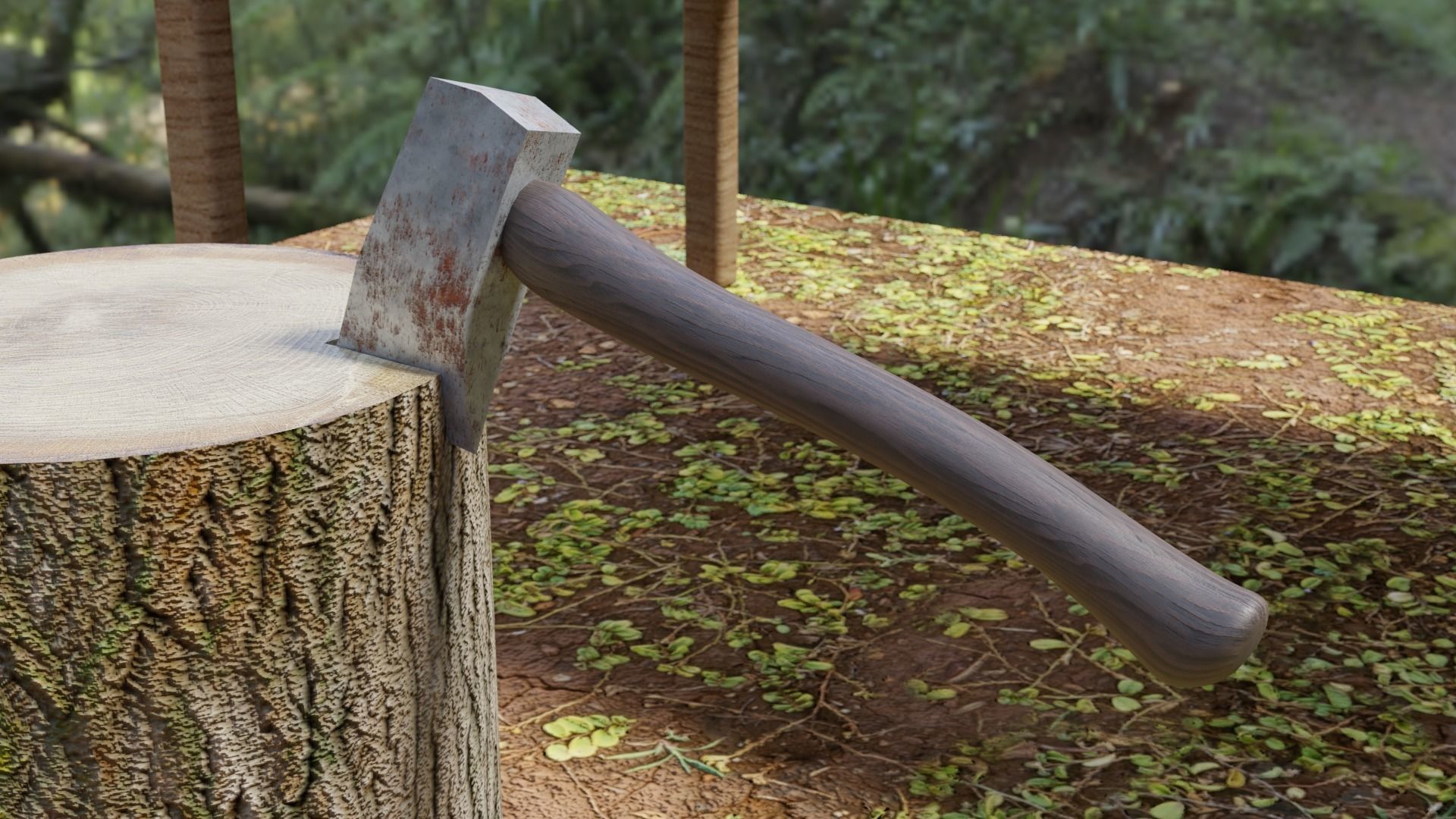 Hammer and axe 3D model_5