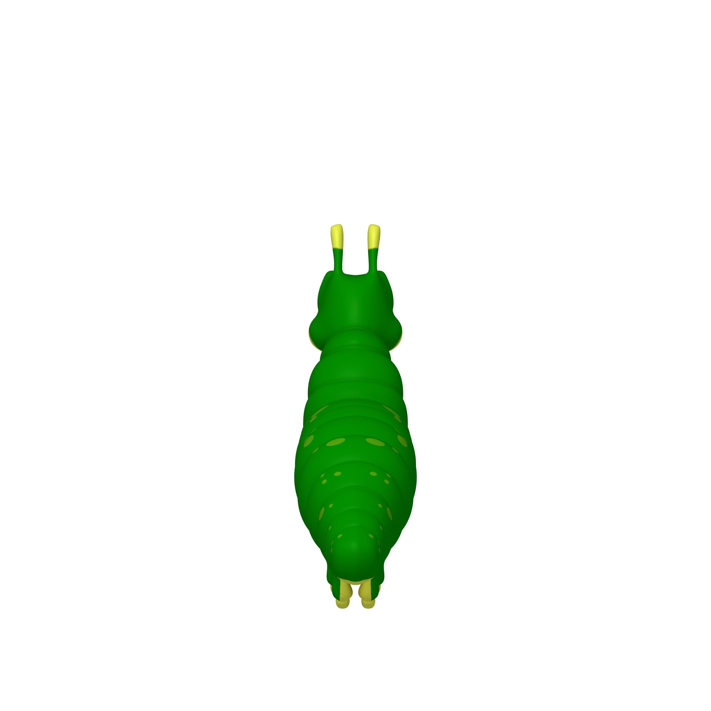 Caterpillar Cartoon 3D model_3