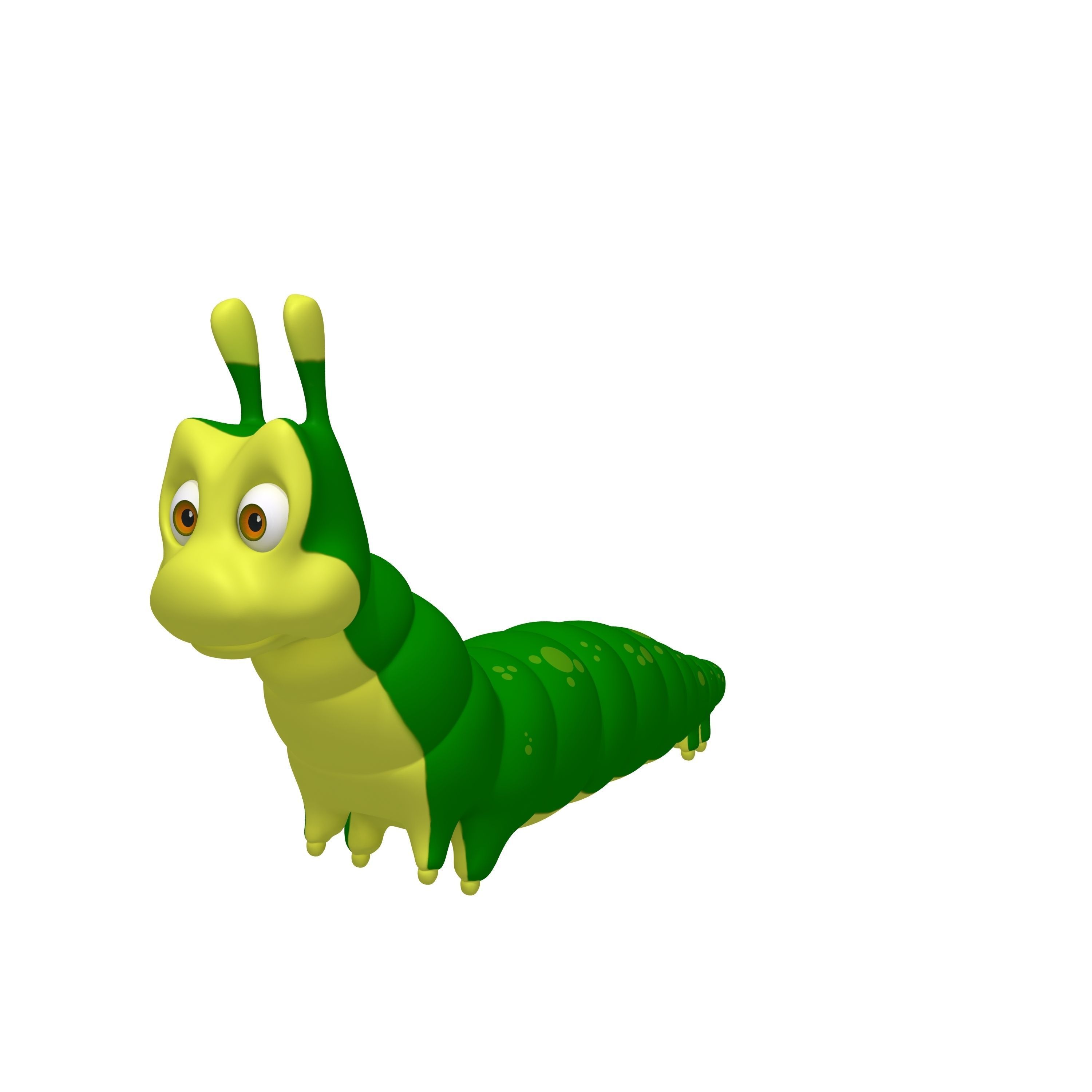 Caterpillar Cartoon 3D model_4