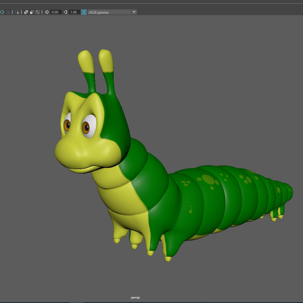 Caterpillar Cartoon 3D model_13