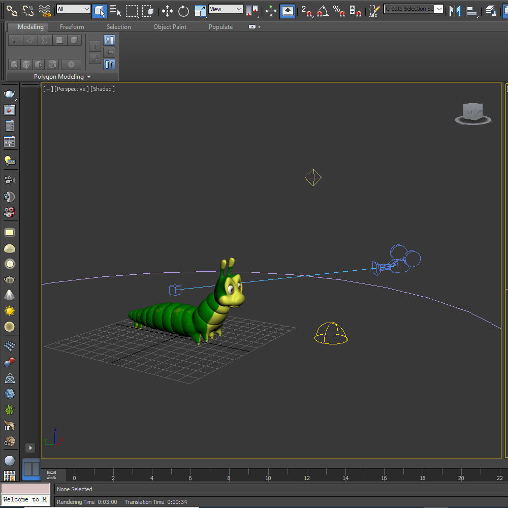 Caterpillar Cartoon 3D model_15