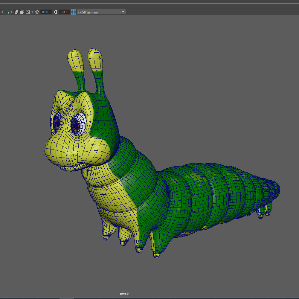 Caterpillar Cartoon 3D model_14