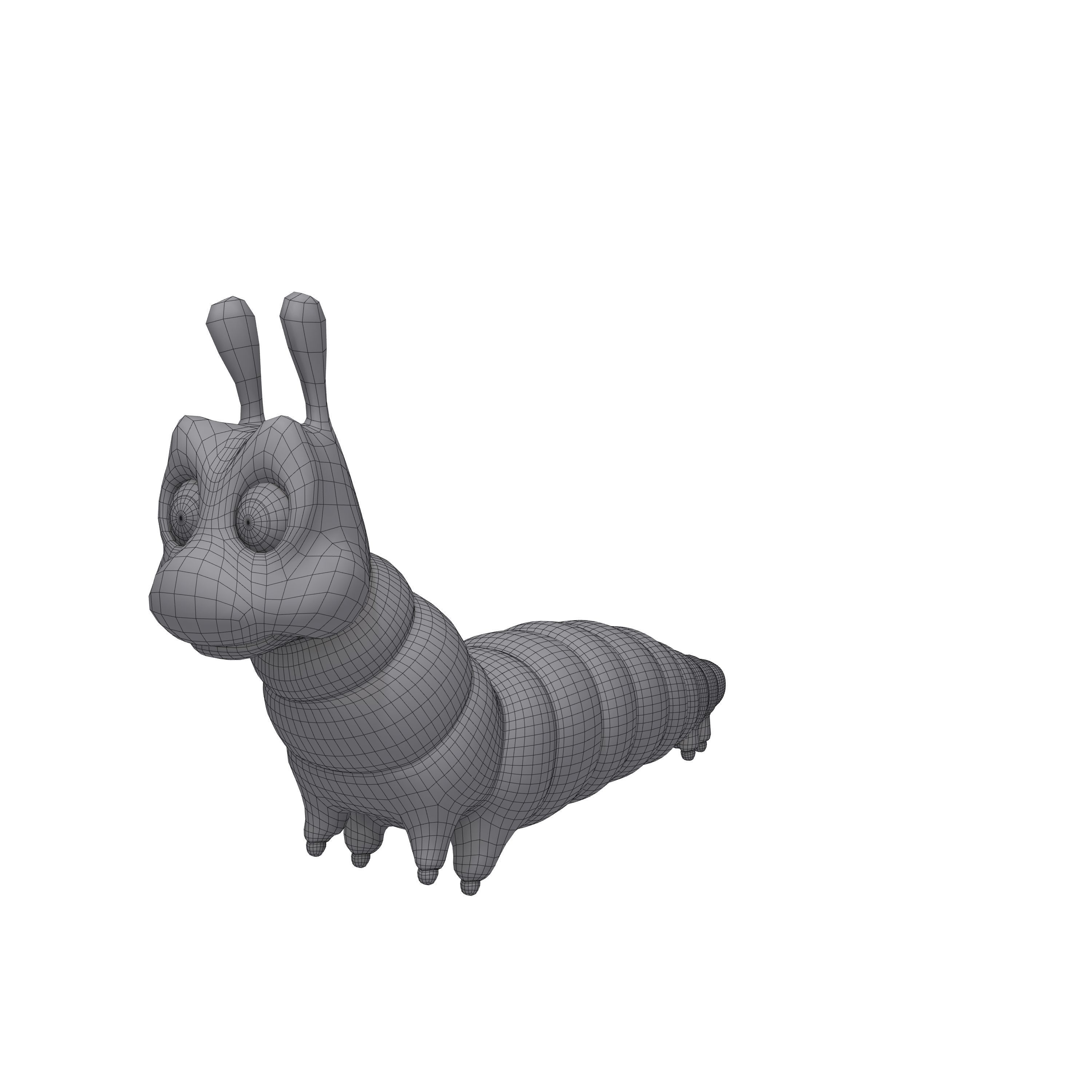 Caterpillar Cartoon 3D model_8