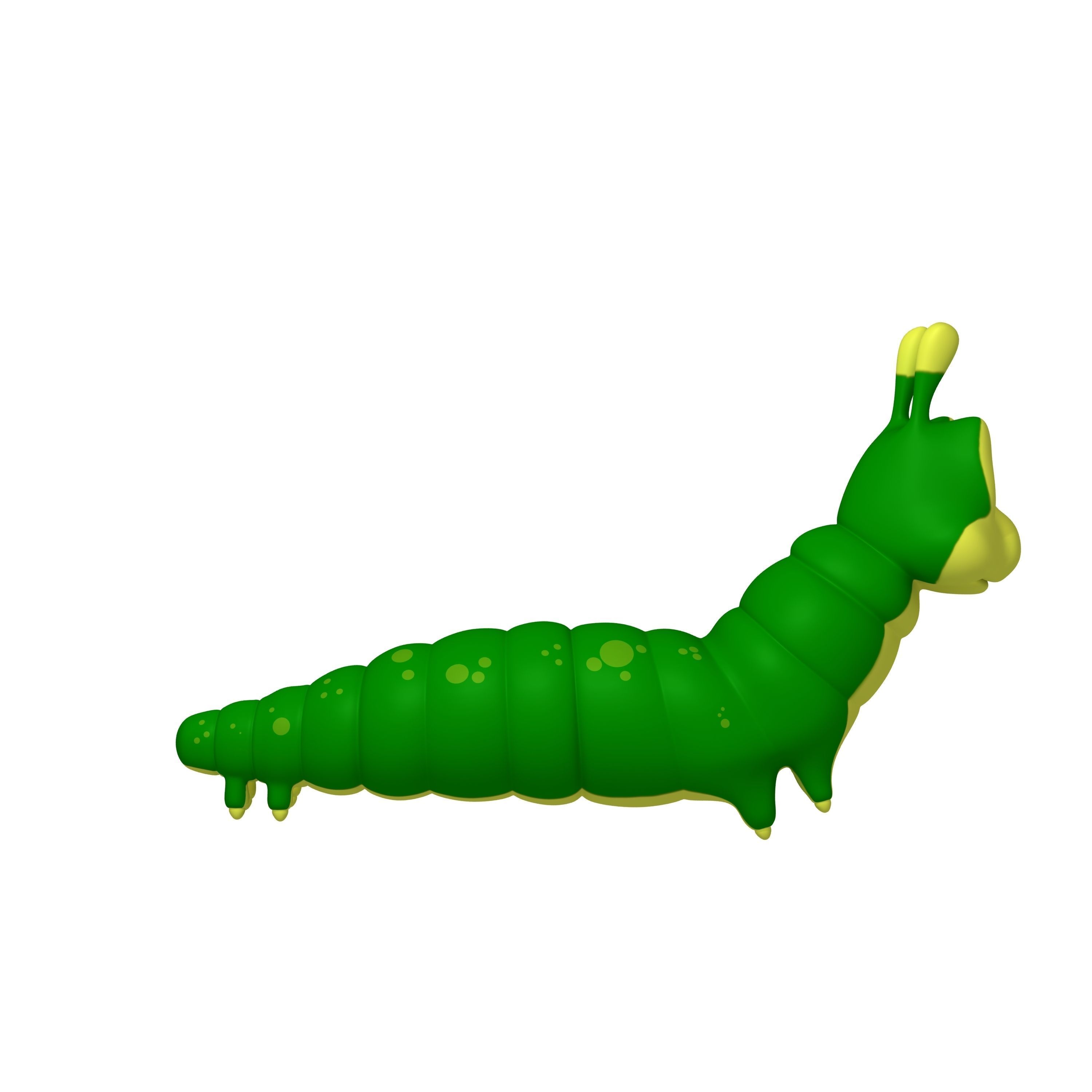 Caterpillar Cartoon 3D model_2