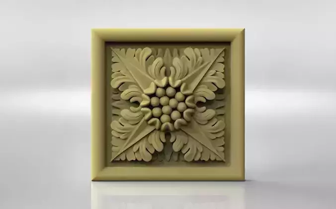 Rosette ornately carved wall plaque