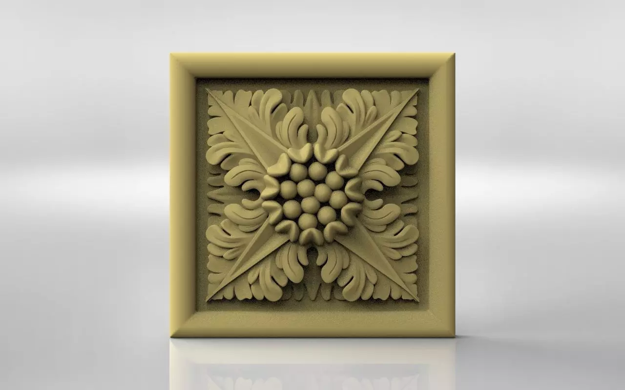 Rosette ornately carved wall plaque 3D print model