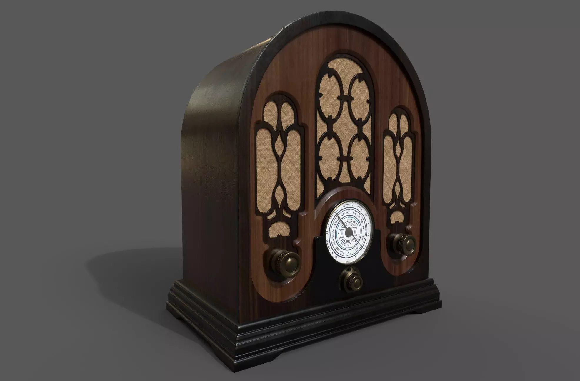 Vintage Radio Low-poly 3D model_0