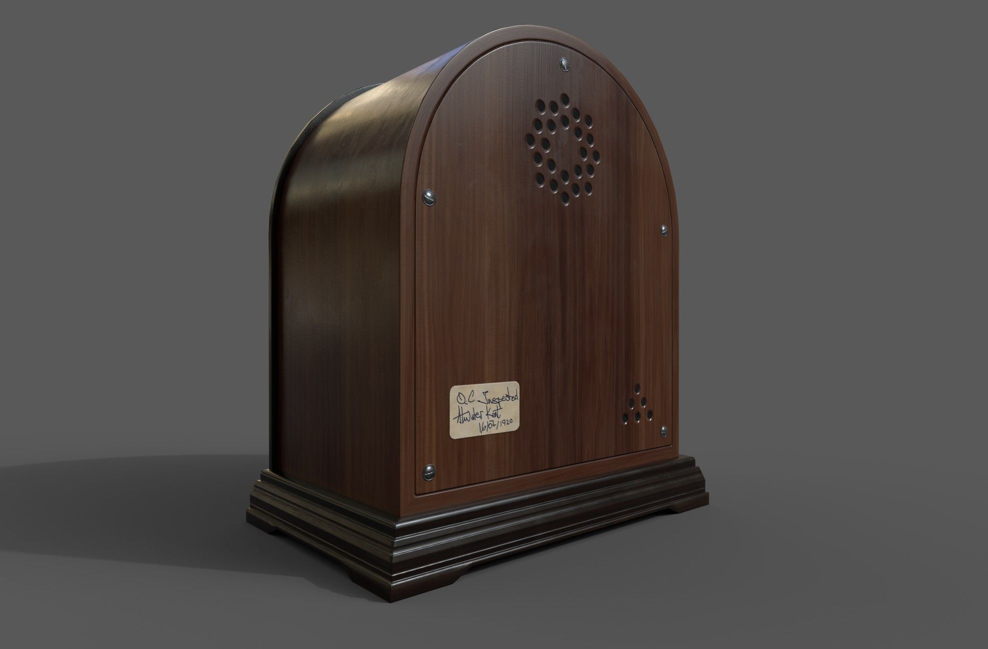 Vintage Radio Low-poly 3D model_1