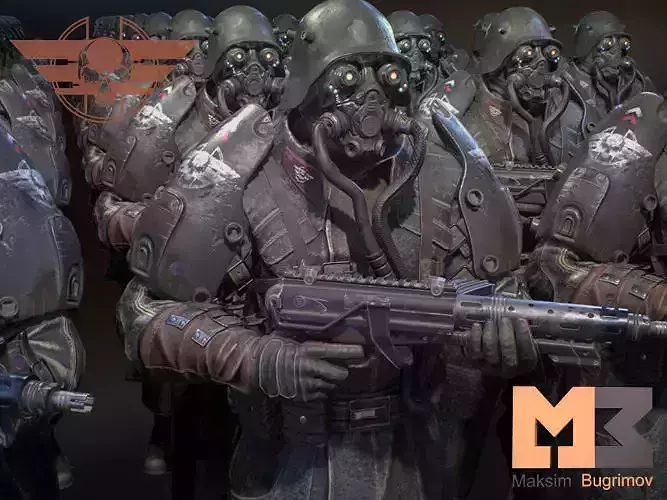 Dystopia Soldier Low-poly 3D model