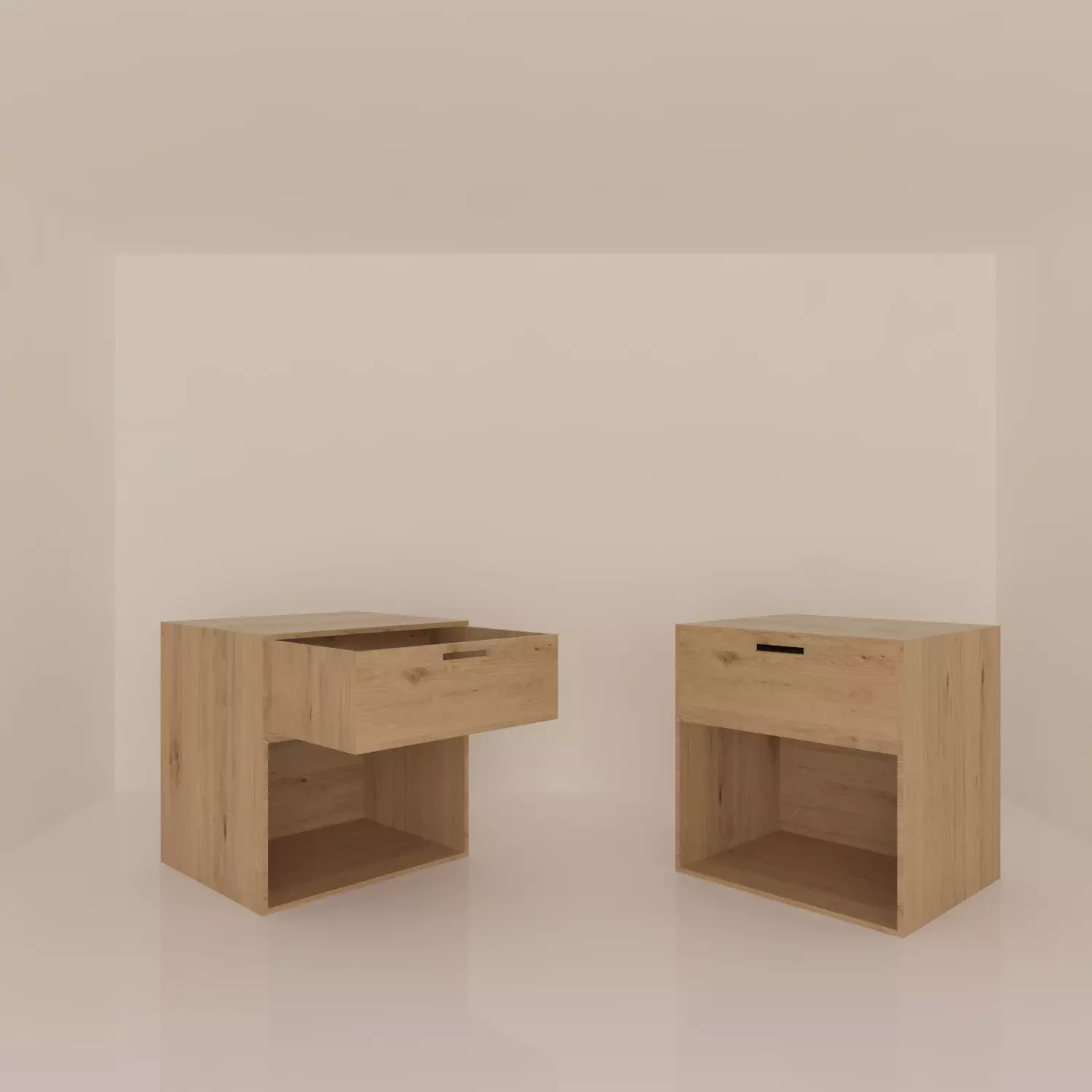 nightstand two wooden nightstands with drawers Free 3D model