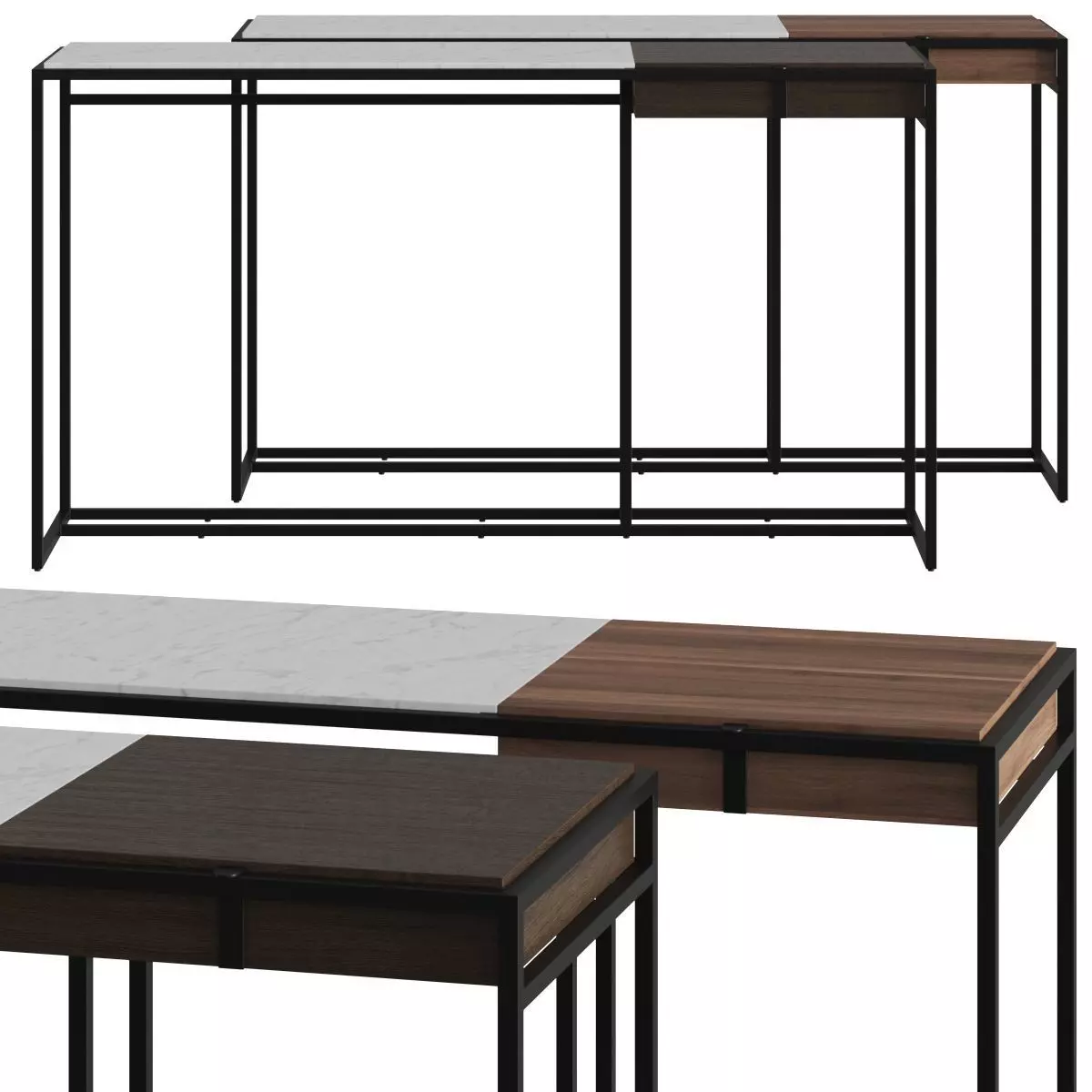 Natuzzi Fil Rouge Console Table 3D model_0