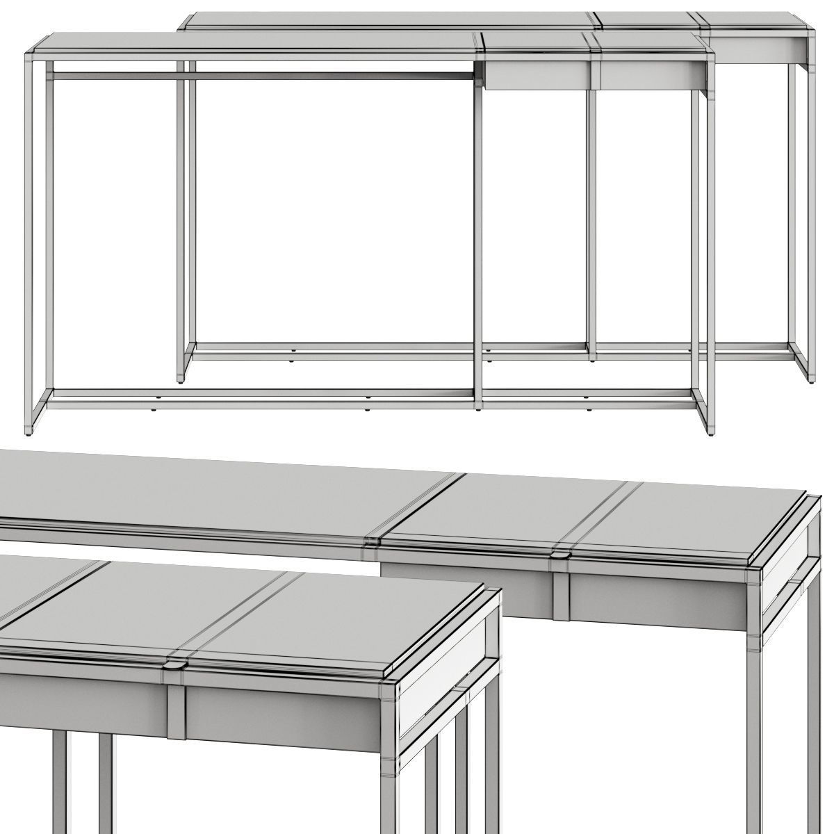 Natuzzi Fil Rouge Console Table 3D model_1