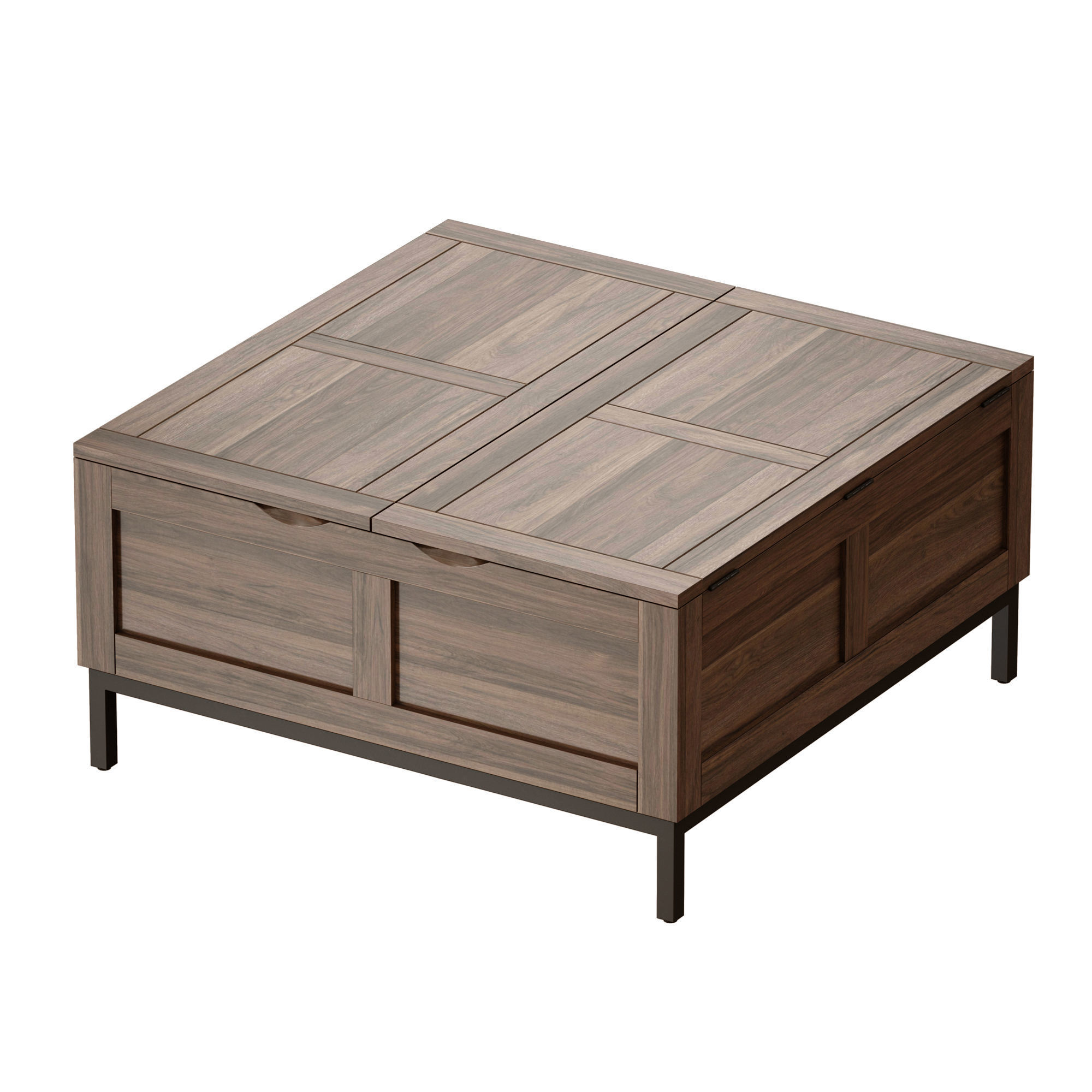 Tucker Grey Square Trunk Crate and Barrel 3D model_7