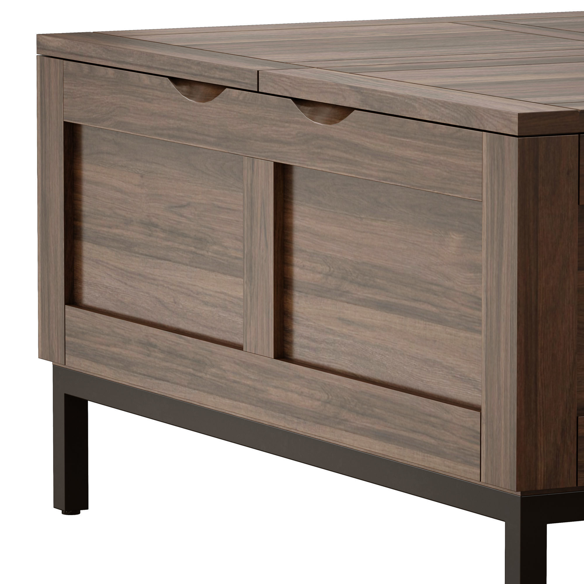 Tucker Grey Square Trunk Crate and Barrel 3D model_8